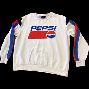 Pepsi Cola Sweatshirt Authentic Blue Red White Stripe Sz XL 2018 Retro